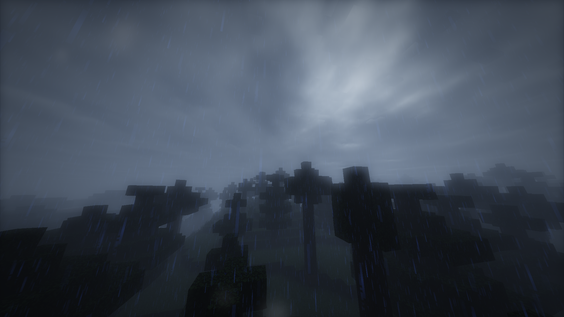 Dramatische Minecraft-Landschaft als BedWars Motiv